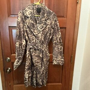 Hilary Radley Leopard Print Lightweight Raincoat